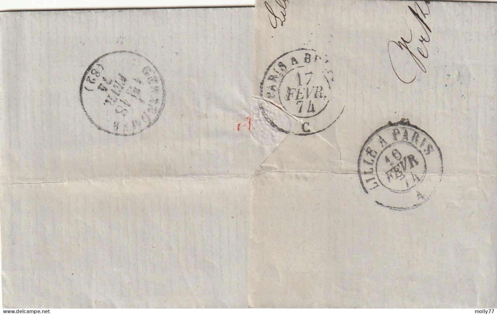 Lettre De Lille à Gérardmer LAC - 1849-1876: Classic Period