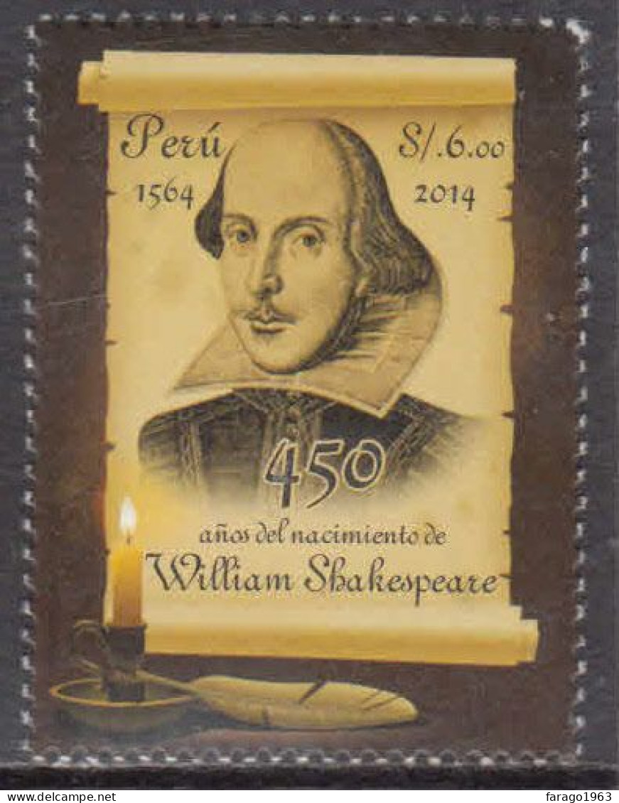 2014 Peru Shakespeare Literature Complete Set Of 1  MNH - Pérou