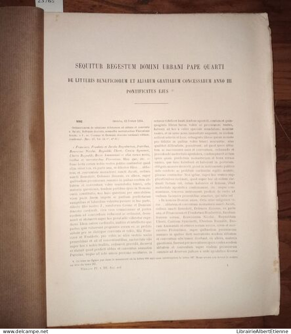 Les Registres De Urbain IV Recueil Des Bulles De Ce Pape Publiées Ou Analysées D'après Les Manuscrits Originaux Des Arch - Esotérisme