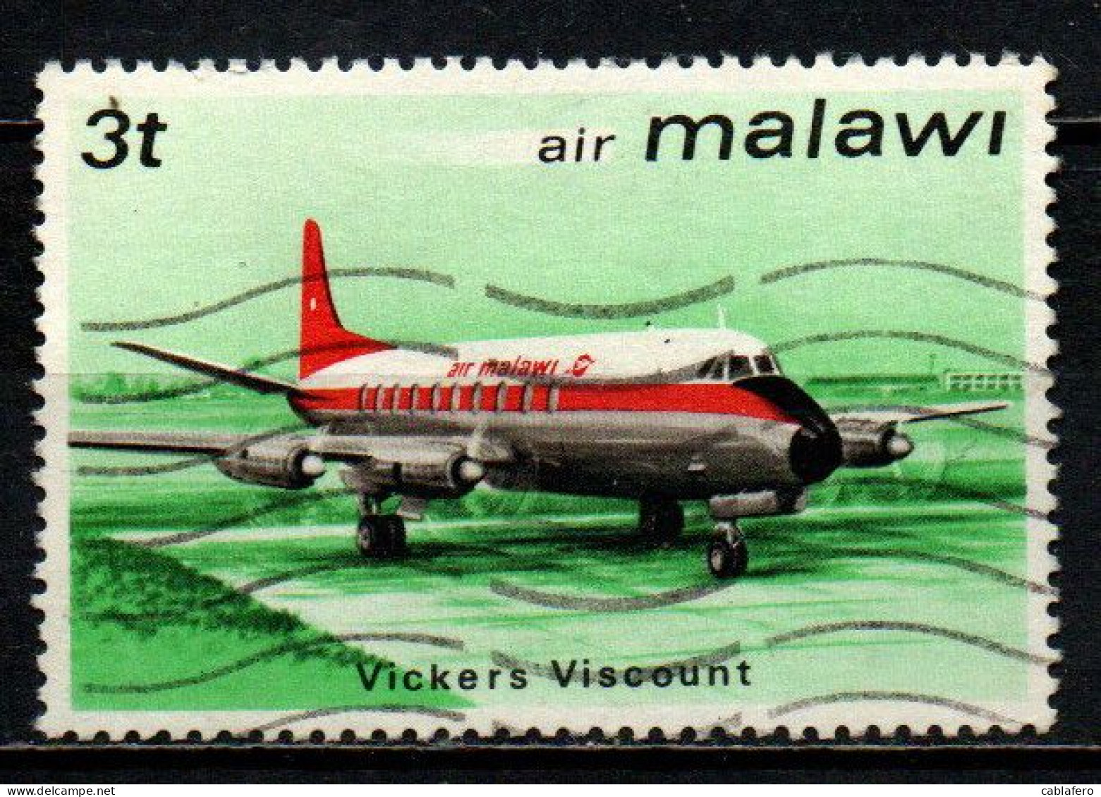 MALAWI - 1972 - Vickers Viscount -  USATO - Malawi (1964-...)