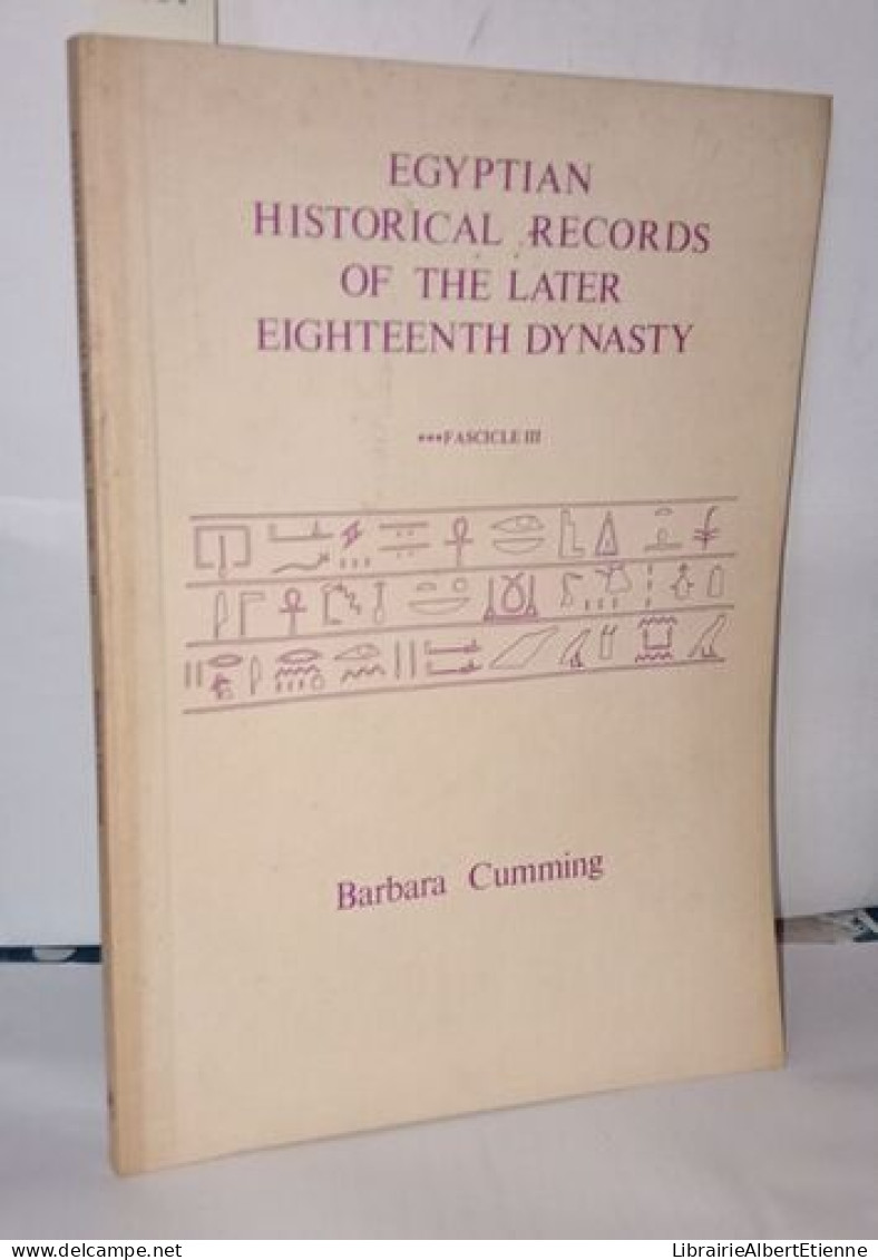 Egyptian Historical Records Od The Later Eighteenth Dynasty Fascicle 3 - Ohne Zuordnung