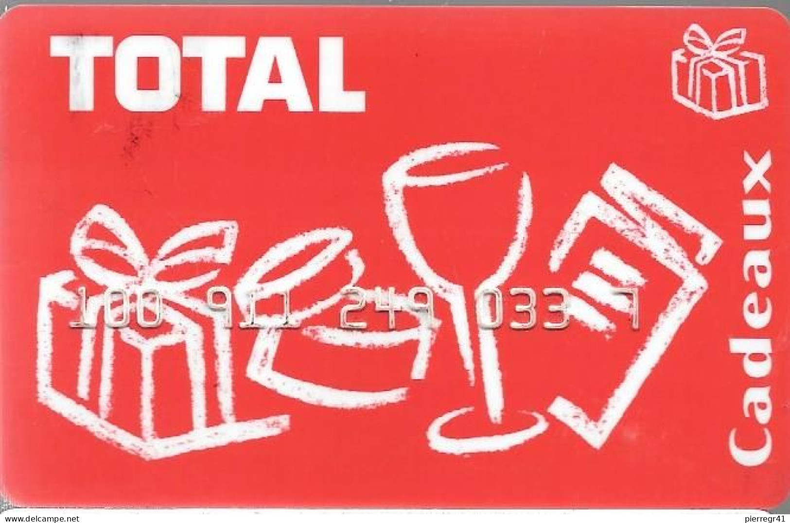 CARTE-MAGNET-TOTAL-CADEAUX-01/06/97-V° BANDE MAGN-MARRON FONCE-V° Fab De La Rue En Petite Ecrit-V° N° Tel En 800-TBE- - Car Wash Cards