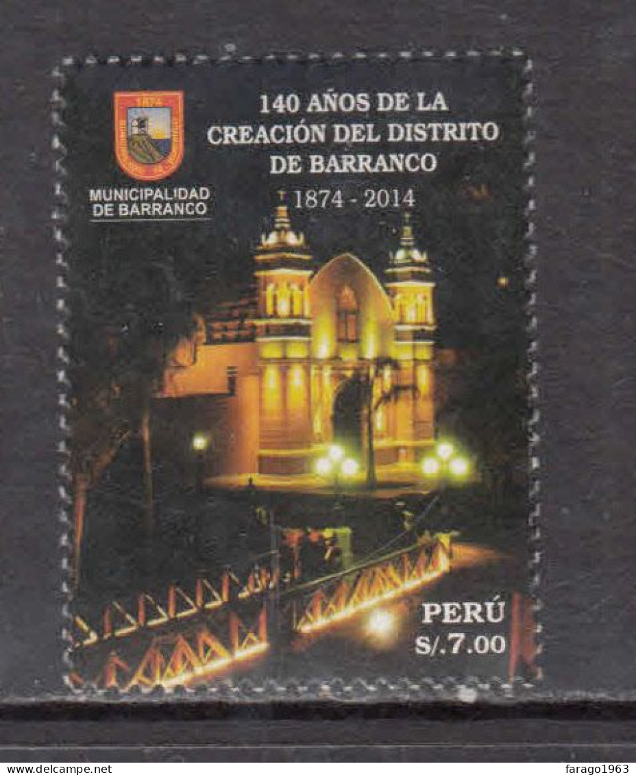 2014 Peru Barranco  Architecture Complete Set Of 1  MNH - Pérou