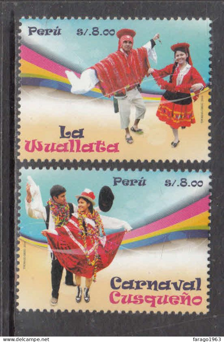 2014 Peru Carnaval Dancing Festivals Complete Set Of 2  MNH - Pérou