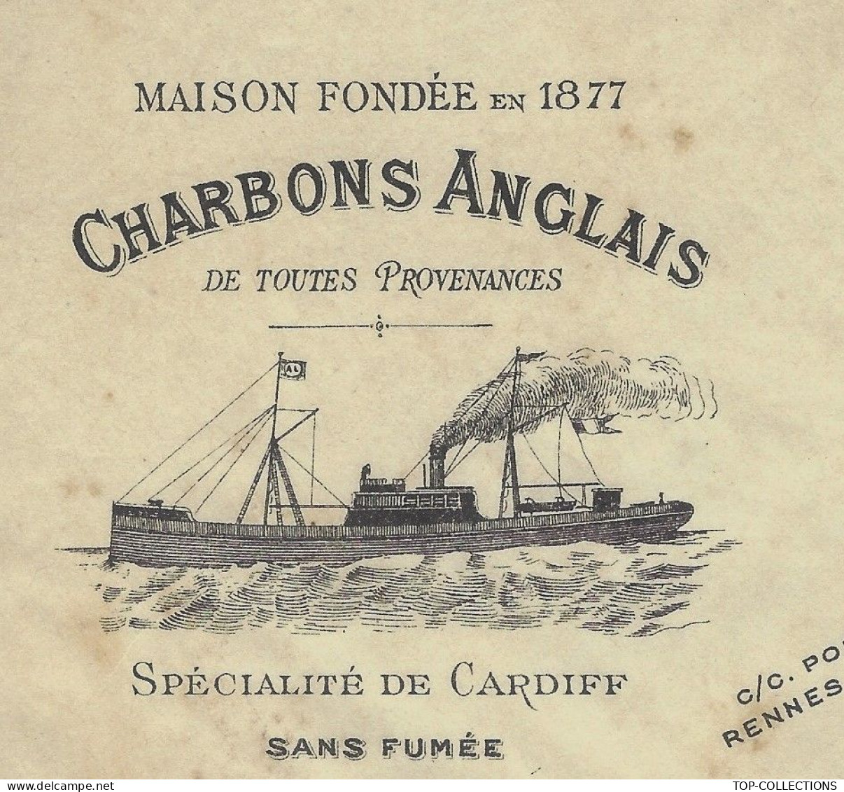 1925  ENTETE  VAPEUR NAVIRE CHARBONS ANGLAIS A.LAURENT St Malo Ille Et Vilaine  NAVIGATION IMPORTATION NEGOCE - 1900 – 1949