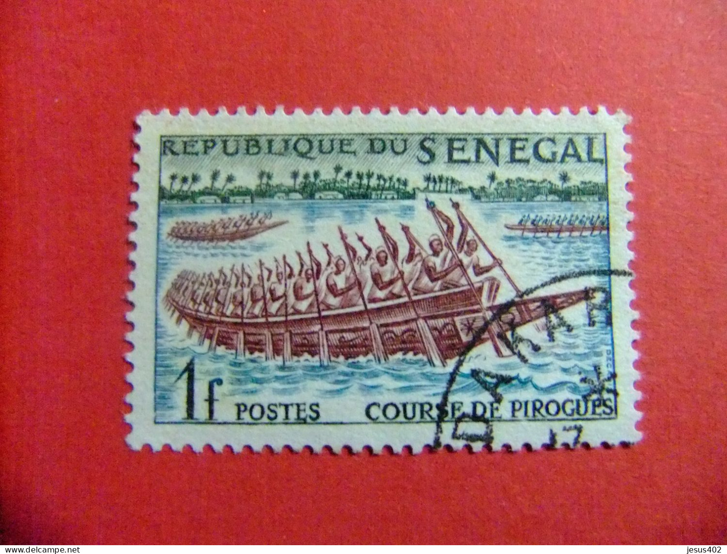 55 REPUBLICA SENEGAL 1961 / DEPORTE ( Carrera De Piragua ) / YVERT 206 FU - Sénégal (1960-...)