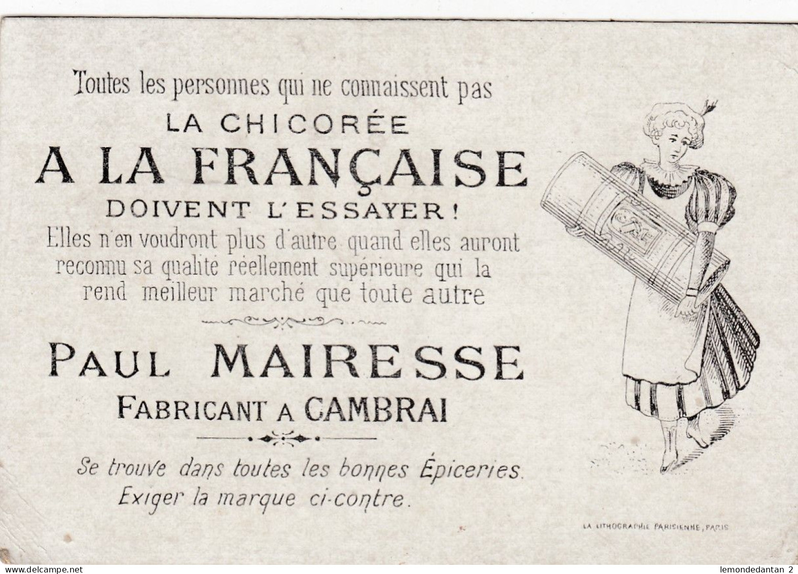 Chromo Chicoree à La Française - Paul Mairesse - Cambrai - Thé & Café