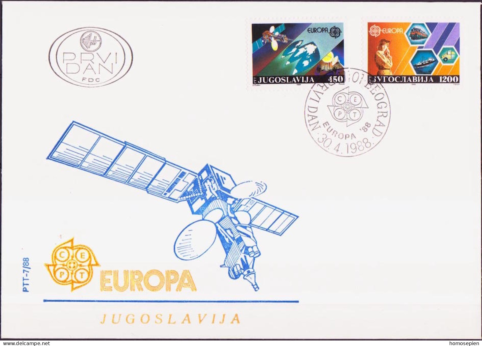 Yougoslavie - Jugoslawien - Yugoslavia FDC 1988 Y&T N°2151 à 2152 - Michel N°2273 à 2274 - FDC