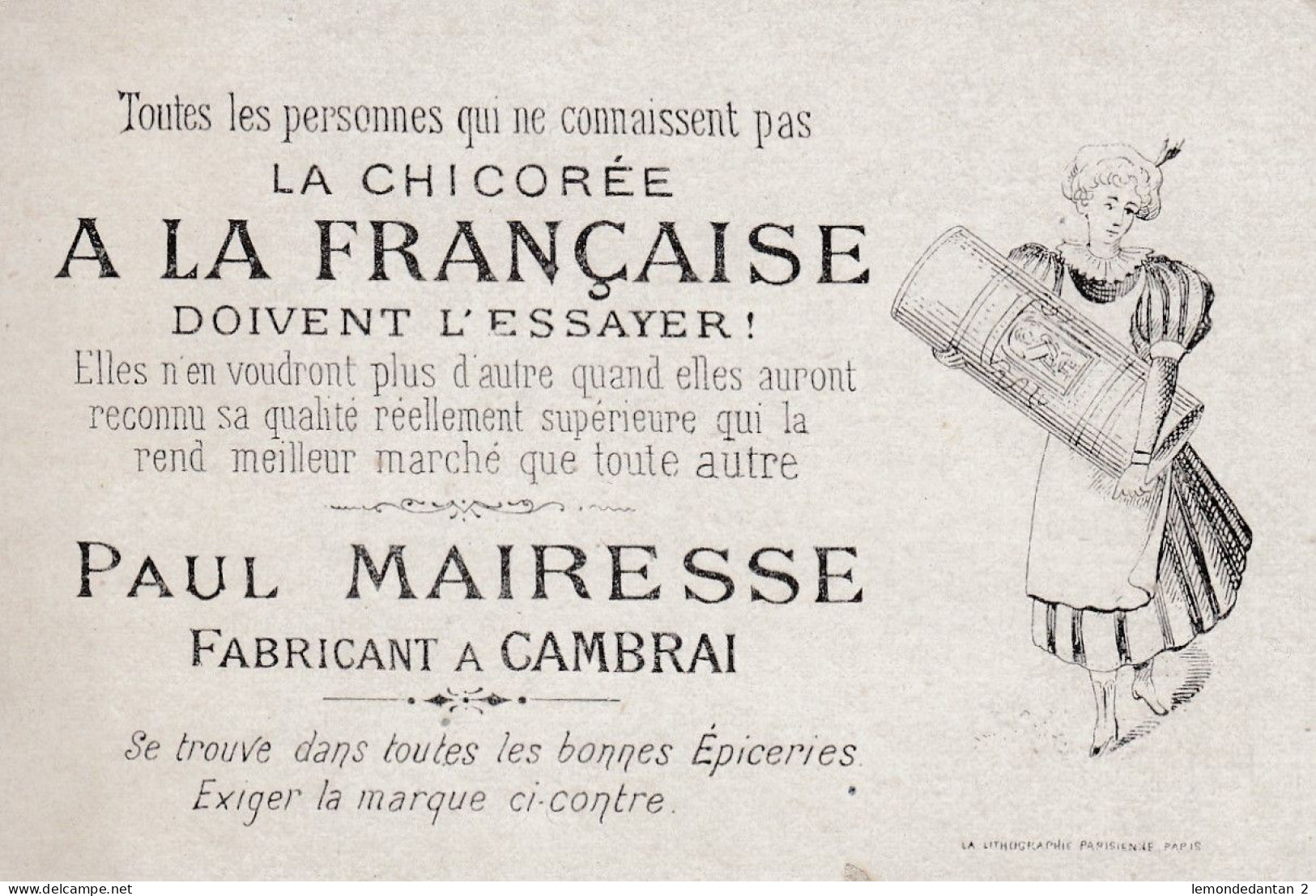Chromo Chicoree à La Française - Paul Mairesse - Cambrai - Thé & Café