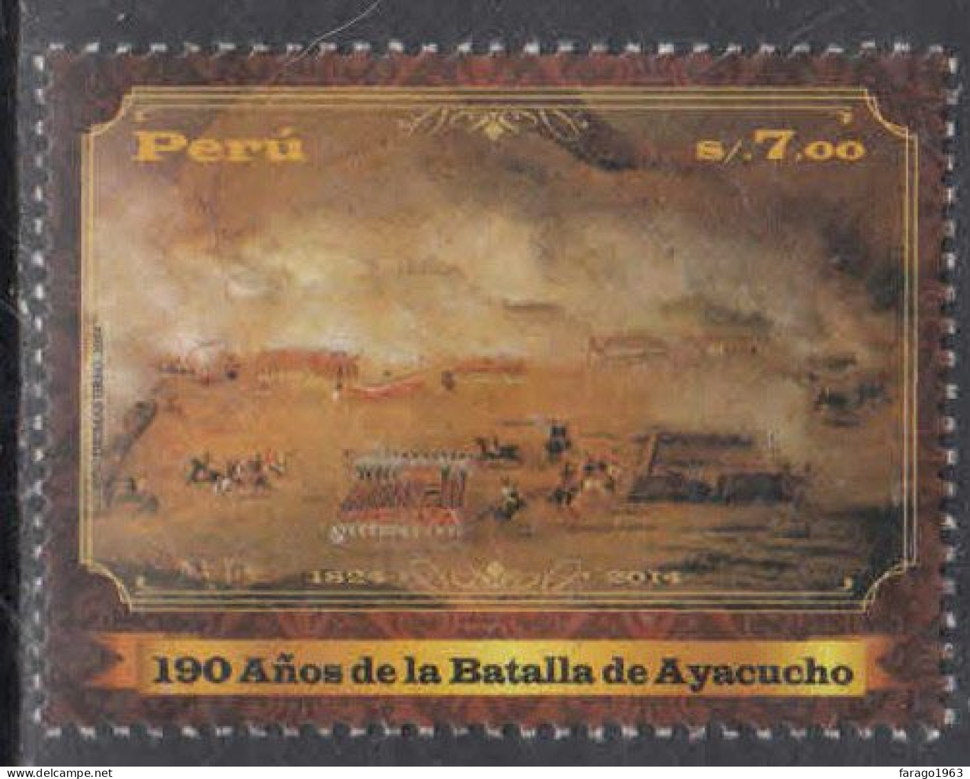 2014 Peru Military History Battle Of Ayacucho Complete Set Of 1  MNH - Peru