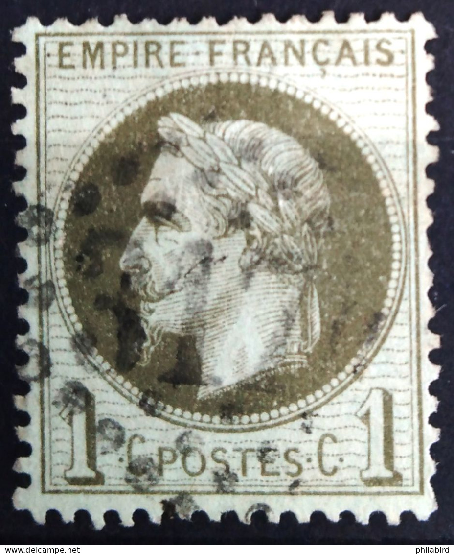 FRANCE                           N° 25                   OBLITERE                Cote : 25 € - 1863-1870 Napoléon III. Laure