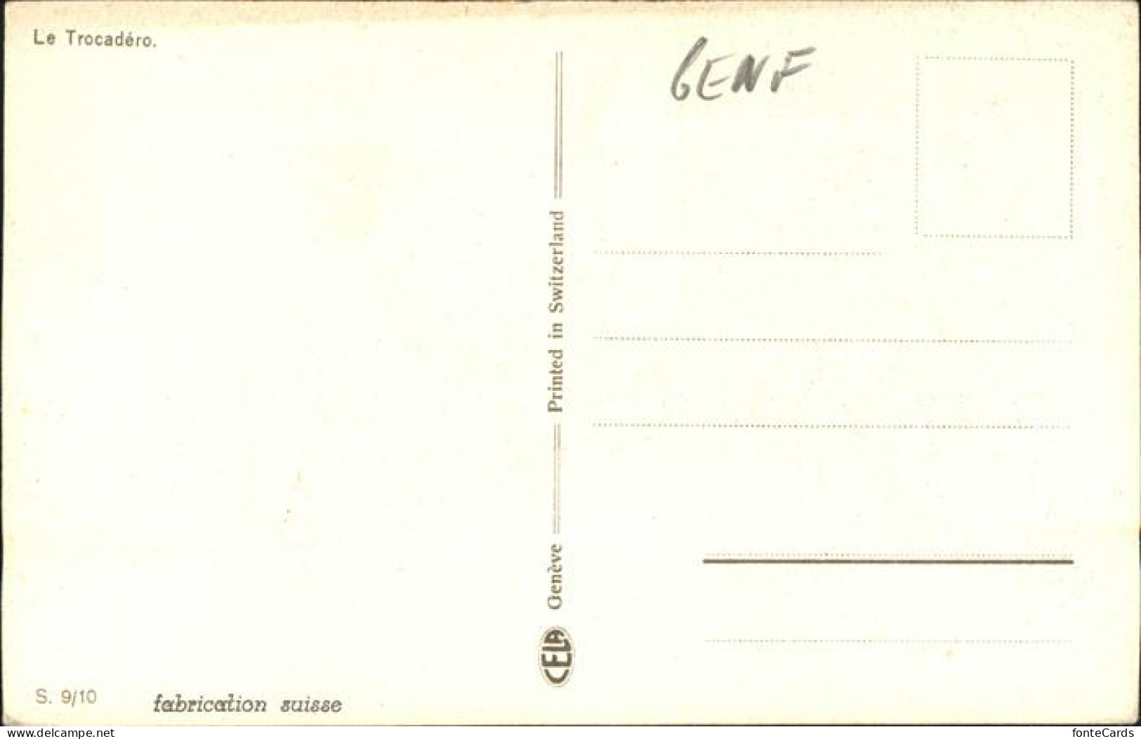 11181328 Genf GE [handschriftlich] Trocadero  - Autres & Non Classés