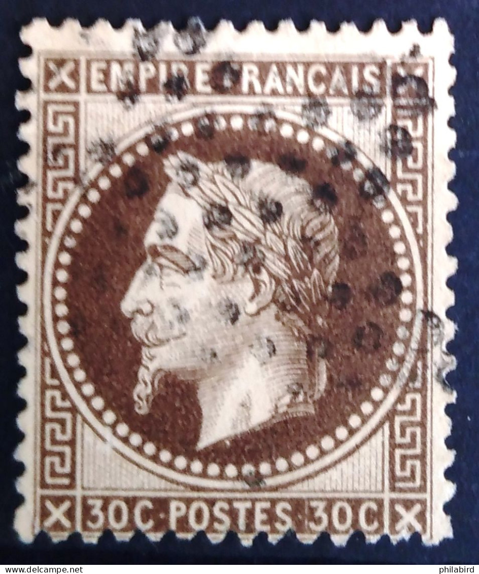 FRANCE                           N° 30b                   OBLITERE                Cote : 70 € - 1863-1870 Napoléon III Lauré