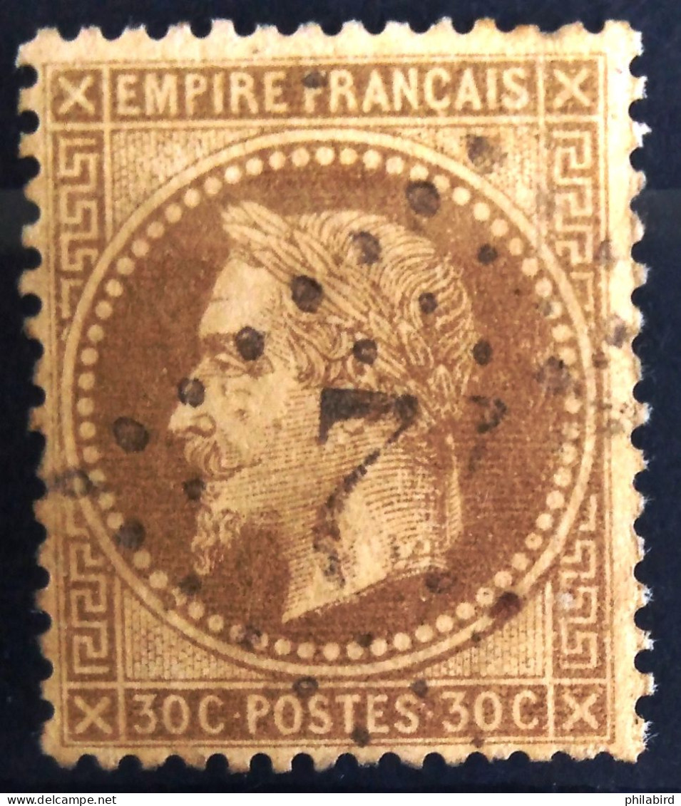 FRANCE                           N° 30                  OBLITERE                Cote : 25 € - 1863-1870 Napoléon III Lauré