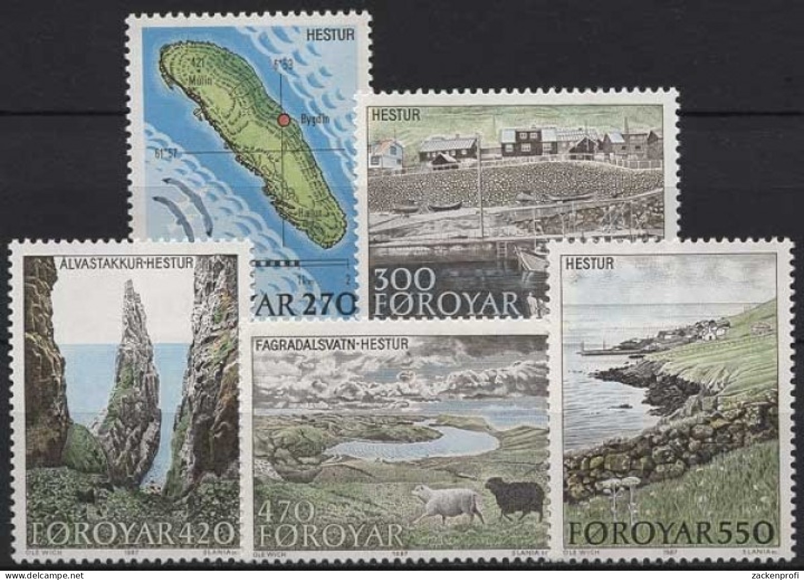 Färöer 1987 Insel Hestur 154/58 Postfrisch - Féroé (Iles)