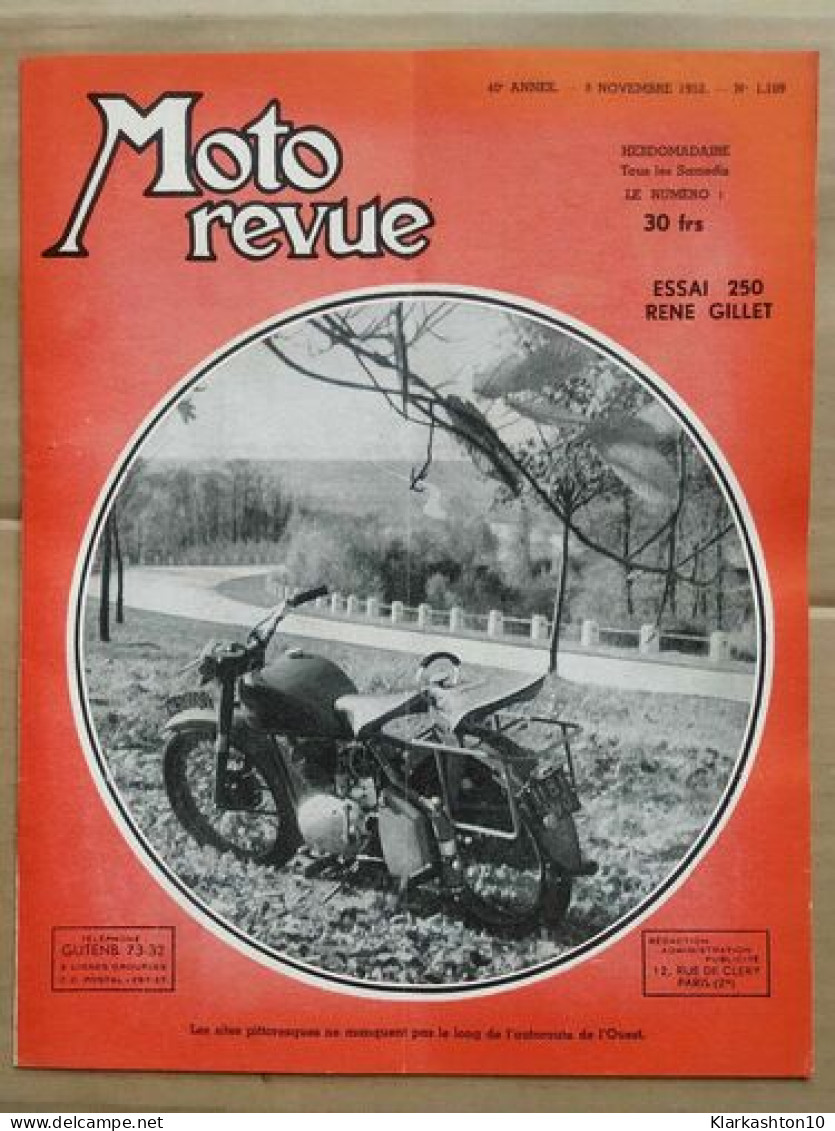 Moto Revue N 1109 Essai 250 René Gillet 8 Novembre 1952 - Unclassified