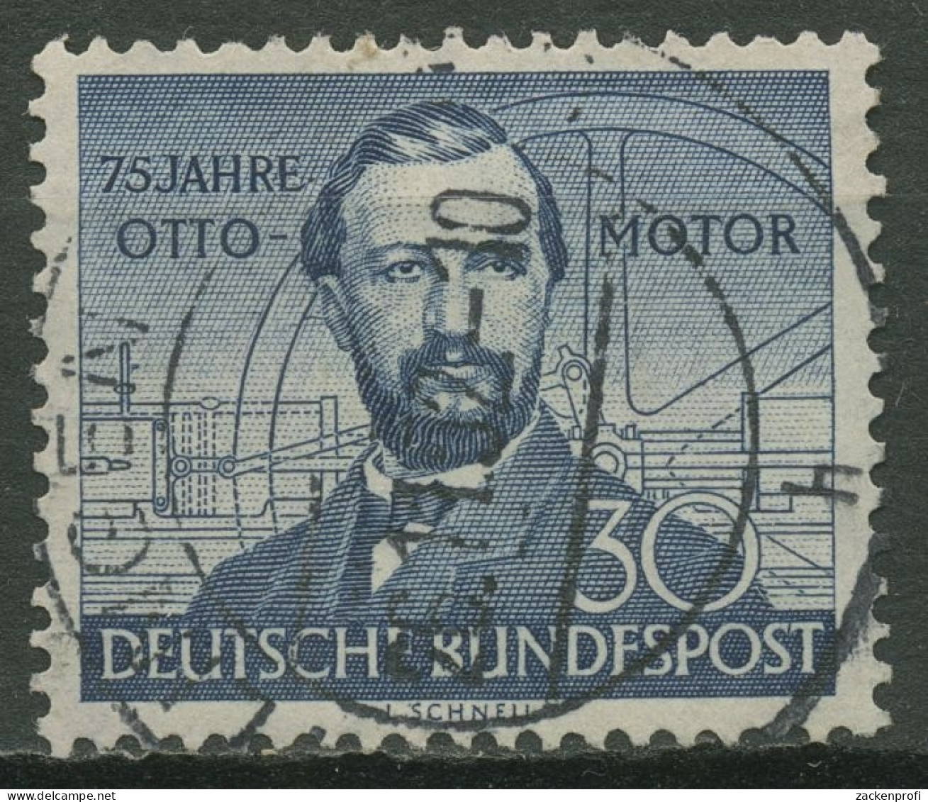 Bund 1952 75 Jahre Otto-Viertakt-Gasmotor, Nikolaus Otto 150 Gestempelt - Oblitérés