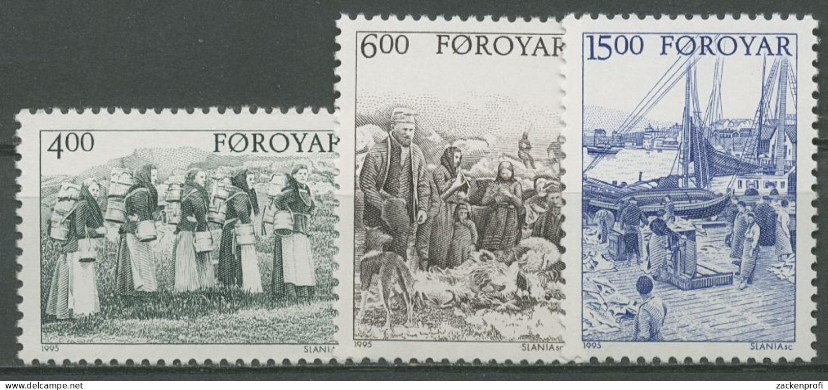 Färöer 1995 Leben Auf Den Färöer-Inseln Um 1900 285/87 Postfrisch - Féroé (Iles)