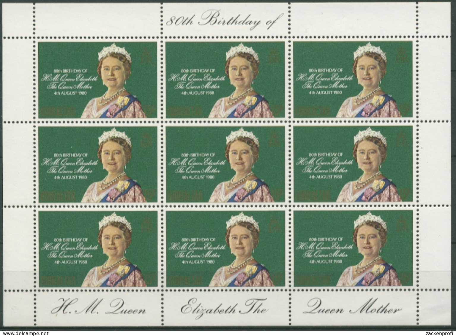 Gibraltar 1980 80. Geb. Von Königinmutter Elisabeth 408 K Postfrisch (C30942) - Gibraltar