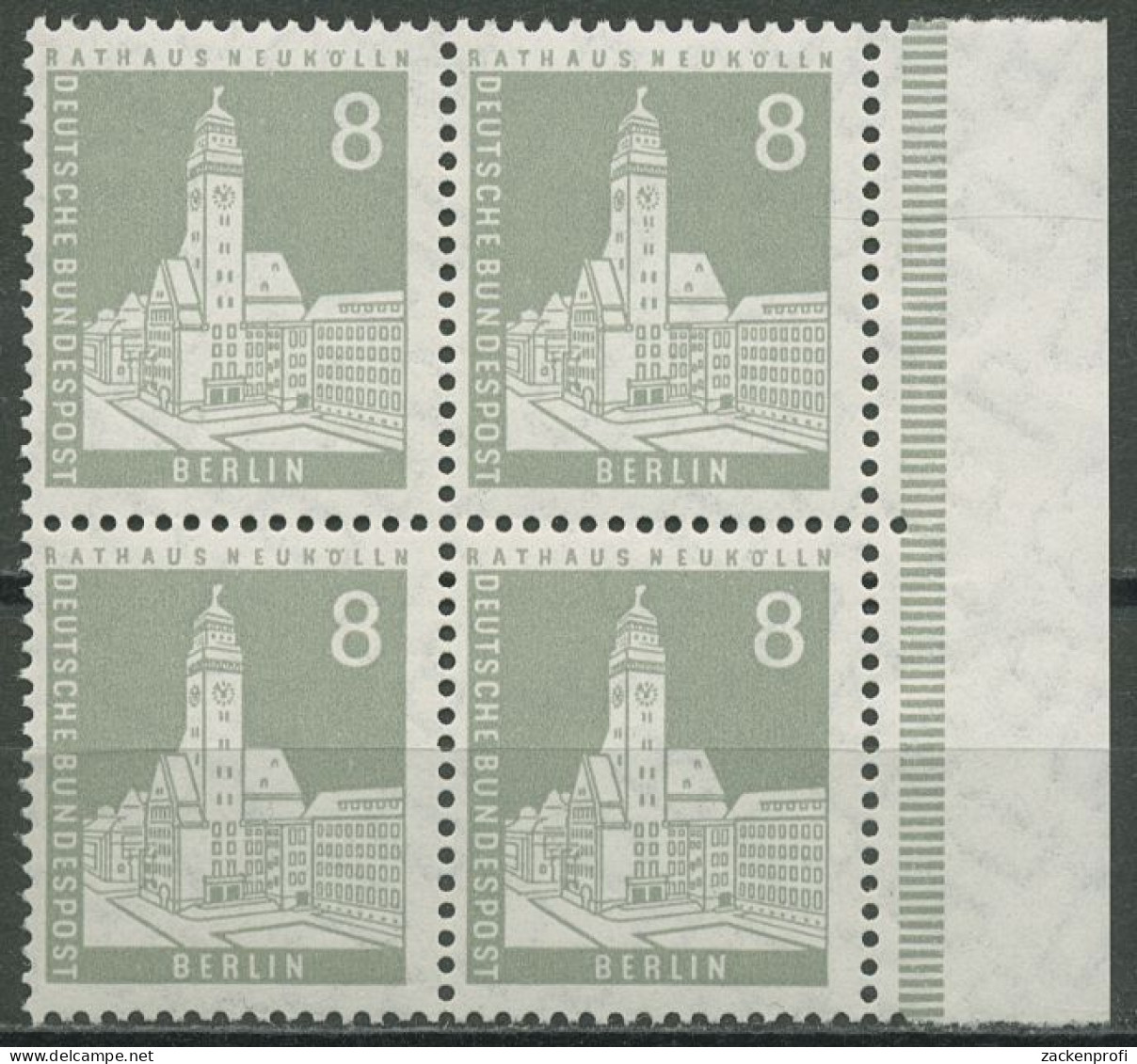 Berlin 1956 Berliner Stadtbilder 143 Wv 4er-Block Rand Rechts Postfrisch - Unused Stamps