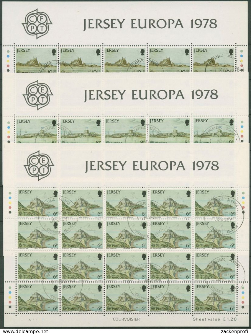 Jersey 1978 Europa CEPT Baudenkmäler Bogen Gestempelt 177/79 (C90839) - Jersey