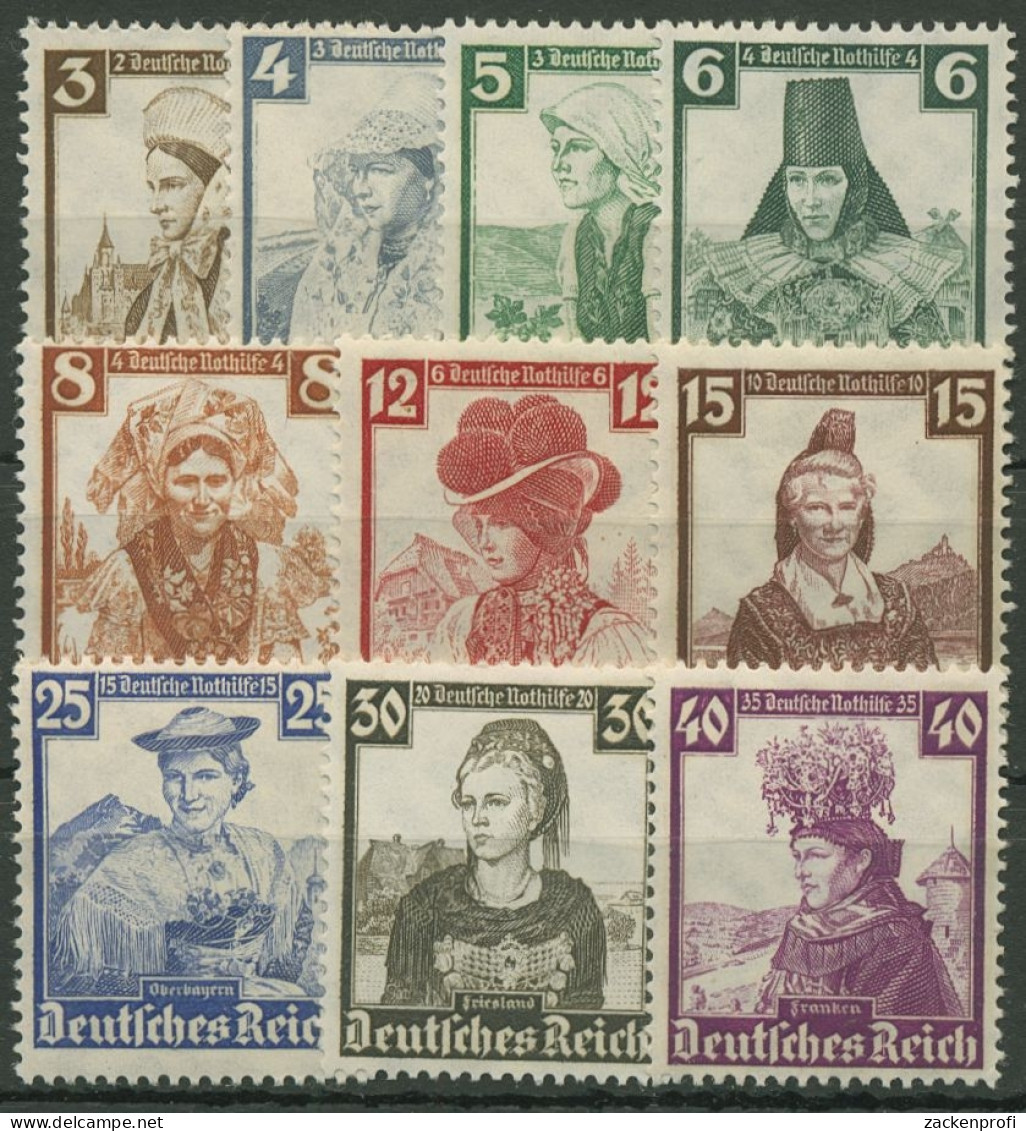 Deutsches Reich 1935 Deutsche Nothilfe Volkstrachten 588/97 Postfrisch - Neufs