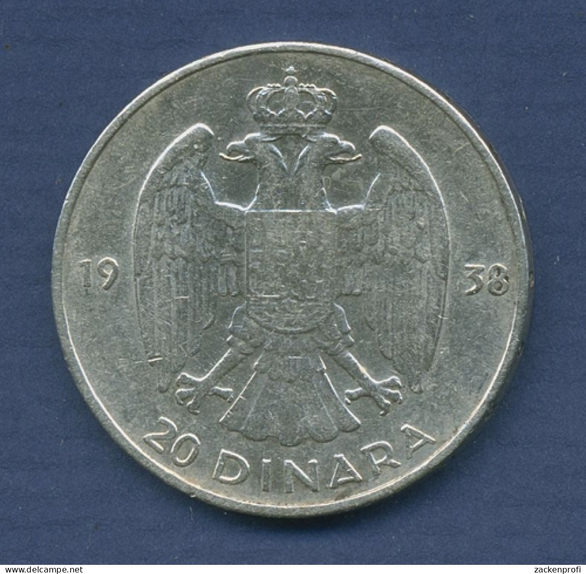 Jugoslawien 20 Dinara 1938, Silber, Petar II., KM 23 Ss (m2552) - Joegoslavië