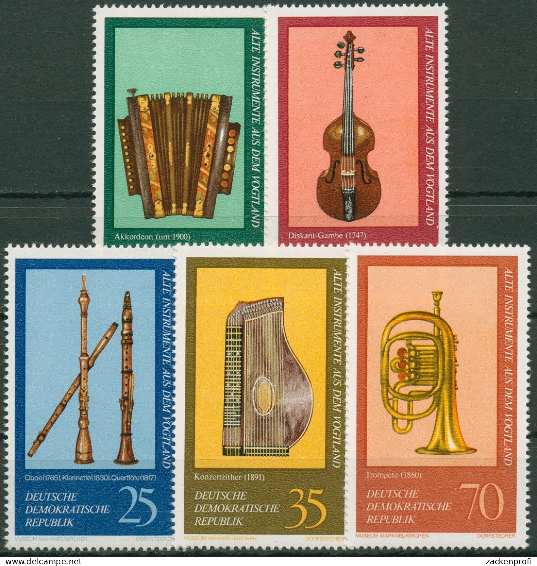 DDR 1977 Vogtland Musikinstrumente 2224/28 Postfrisch - Neufs