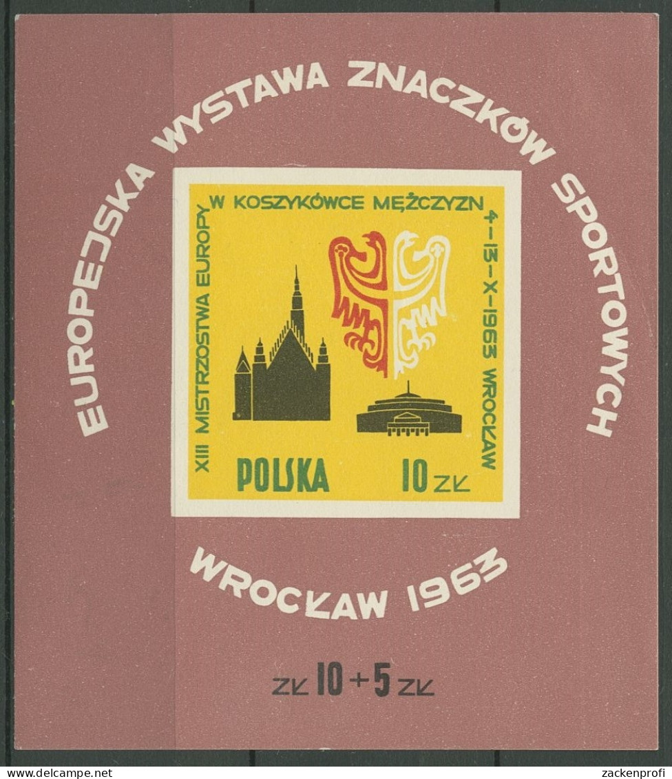 Polen 1963 Europ.Sportbriefmarken Breslau Wappen Block 30 Postfrisch (C93245) - Blocchi E Foglietti