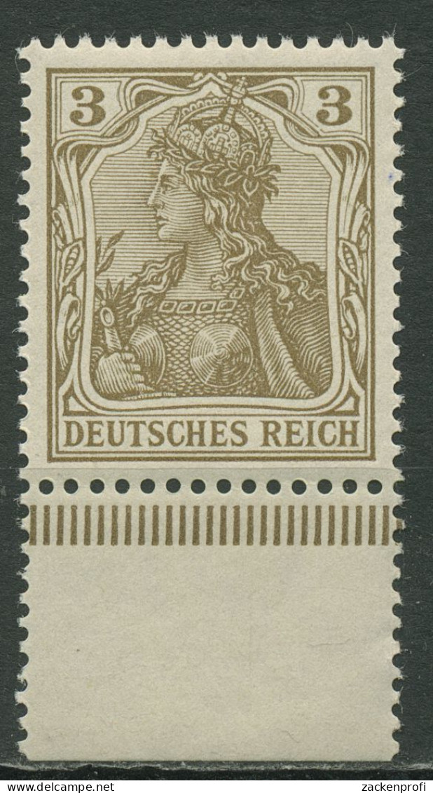 Deutsches Reich 1902 Germania Ohne WZ Platte Unterrand 69 A P UR Postfrisch - Neufs