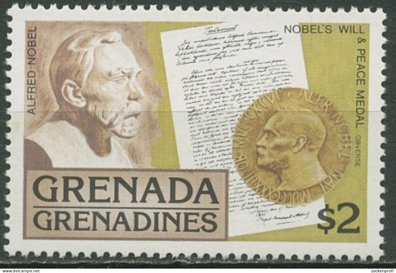 Grenada-Grenadinen 1978 Alfred Nobel 266 Blockeinzelmarke Postfrisch - Grenade (1974-...)
