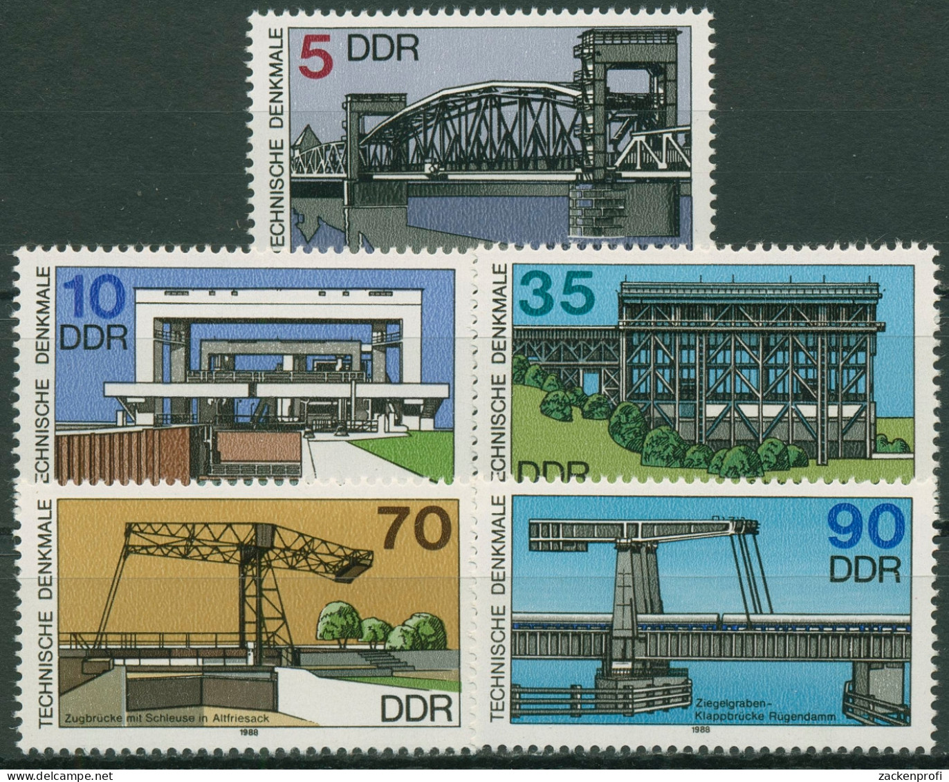 DDR 1988 Schiffshebewerke 3203/07 Postfrisch - Neufs