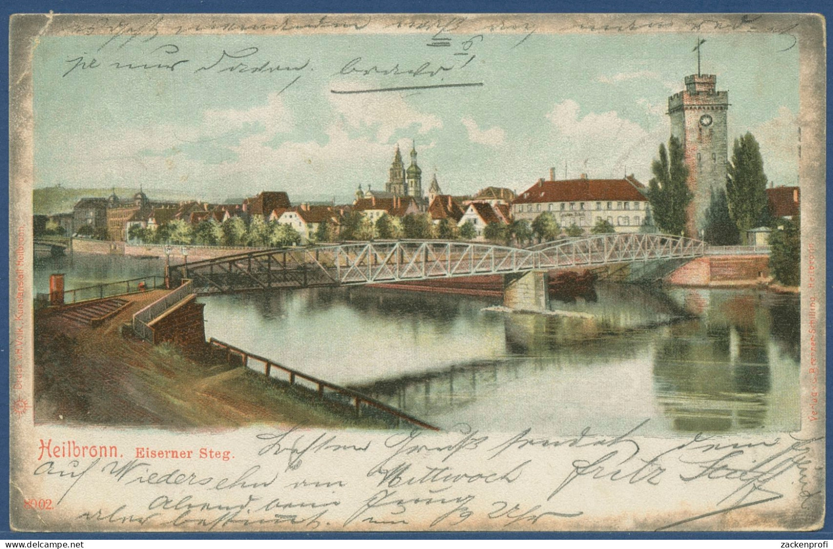 Heilbronn Am Neckar Eiserner Steg, Gelaufen 1902 (AK3031) - Heilbronn