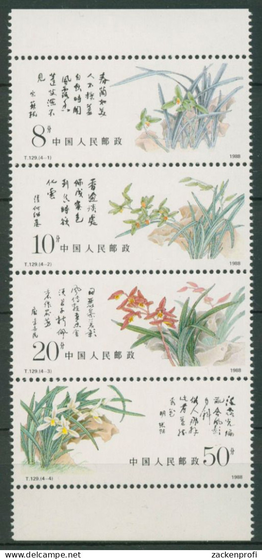 China 1988 Orchideen 2215/18 ZD Postfrisch (C29454) - Unused Stamps