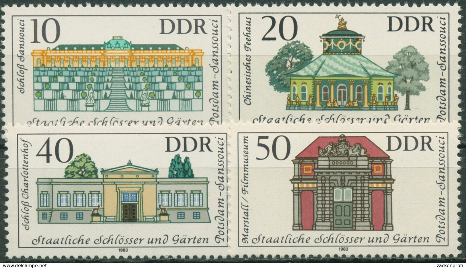 DDR 1983 Schloss Sanssouci Potsdam 2826/29 Postfrisch - Neufs