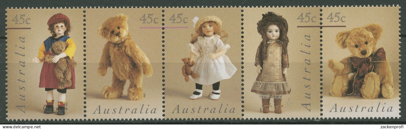 Australien 1997 Puppen Und Teddys 1636/40 ZD Postfrisch (C29429) - Mint Stamps
