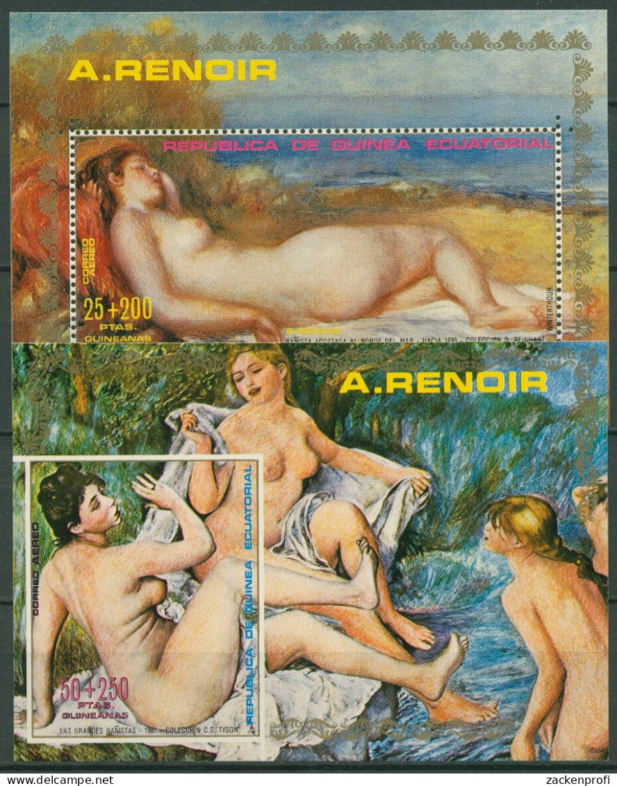 Äquatorialguinea 1972 Aktgemälde Von Renoir Block 55/56 Postfrisch (C29842) - Guinée Equatoriale