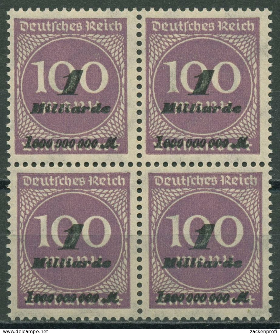 Deutsches Reich 1923 Ziffern Im Kreis 331 B 4er-Block Postfrisch - Neufs