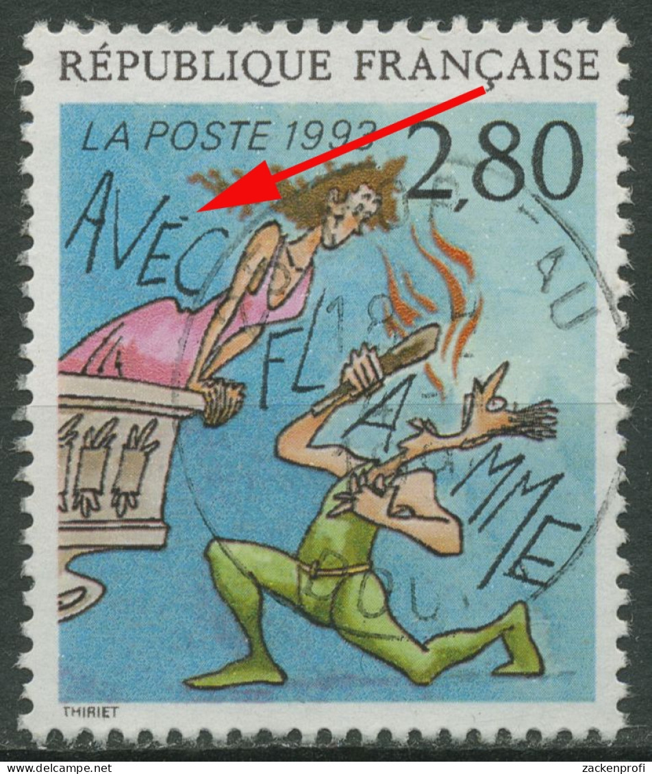 Frankreich 1993 Grußmarken Comics Zeichnungen 2986 A Plattenfehler I. Gestempelt - Oblitérés