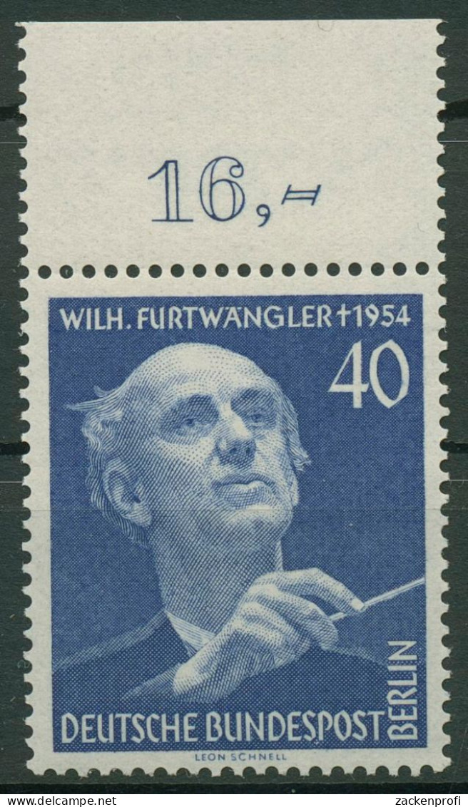 Berlin 1955 1. Todestag Von Wilhelm Furtwängler Oberrand 128 OR Postfrisch - Neufs