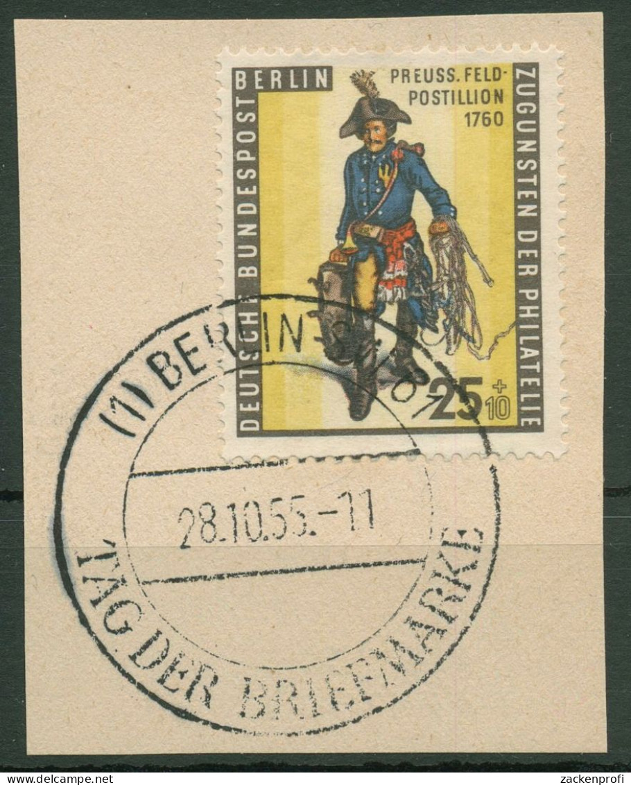 Berlin 1955 Tag Der Briefmarke, Postillion 131 Mit BERLIN-Stempel, Briefstück - Gebraucht