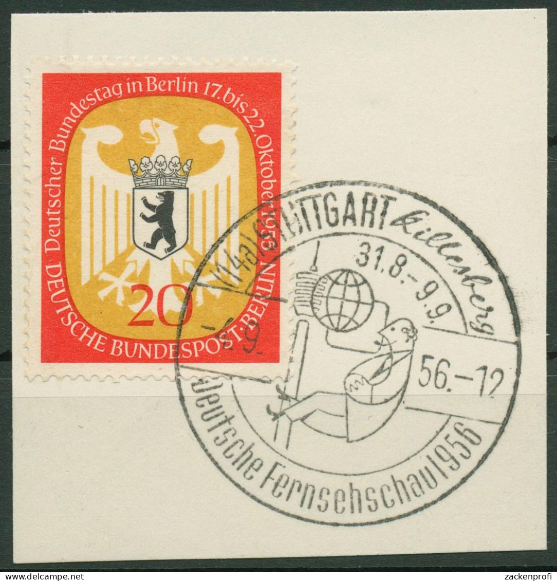 Berlin 1955 Deutscher Bundestag In Berlin 130 Mit Sonderstempel, Briefstück - Gebraucht