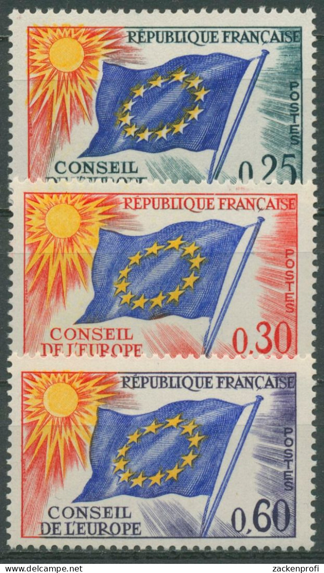 Frankreich 1965 Dienstmarken Europarat Europafahne D 10/12 Postfrisch - Neufs