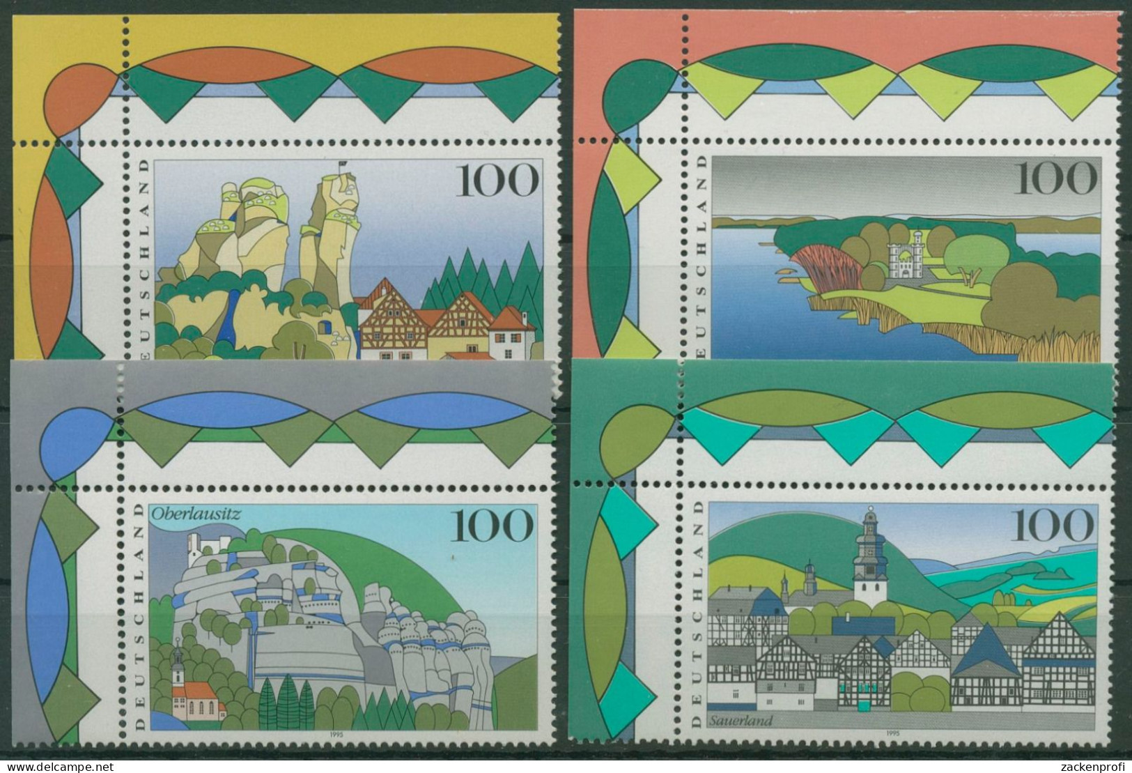 Bund 1995 Landschaften 1807/10 Ecke 1 Postfrisch (E2448) - Nuevos