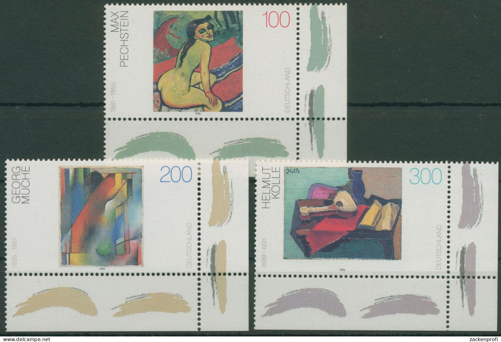 Bund 1996 Gemälde Malerei Des 20. Jahrhunderts 1843/45 Ecke 4 Postfrisch (E2541) - Nuevos