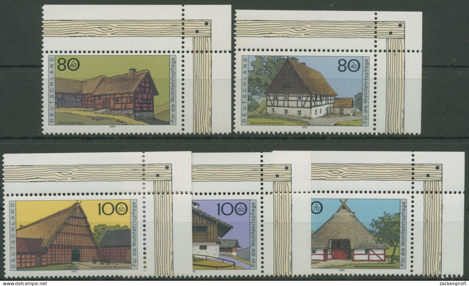Bund 1995 Bauwerke Bauernhäuser 1819/23 Ecke 2 Postfrisch (E2474) - Nuevos