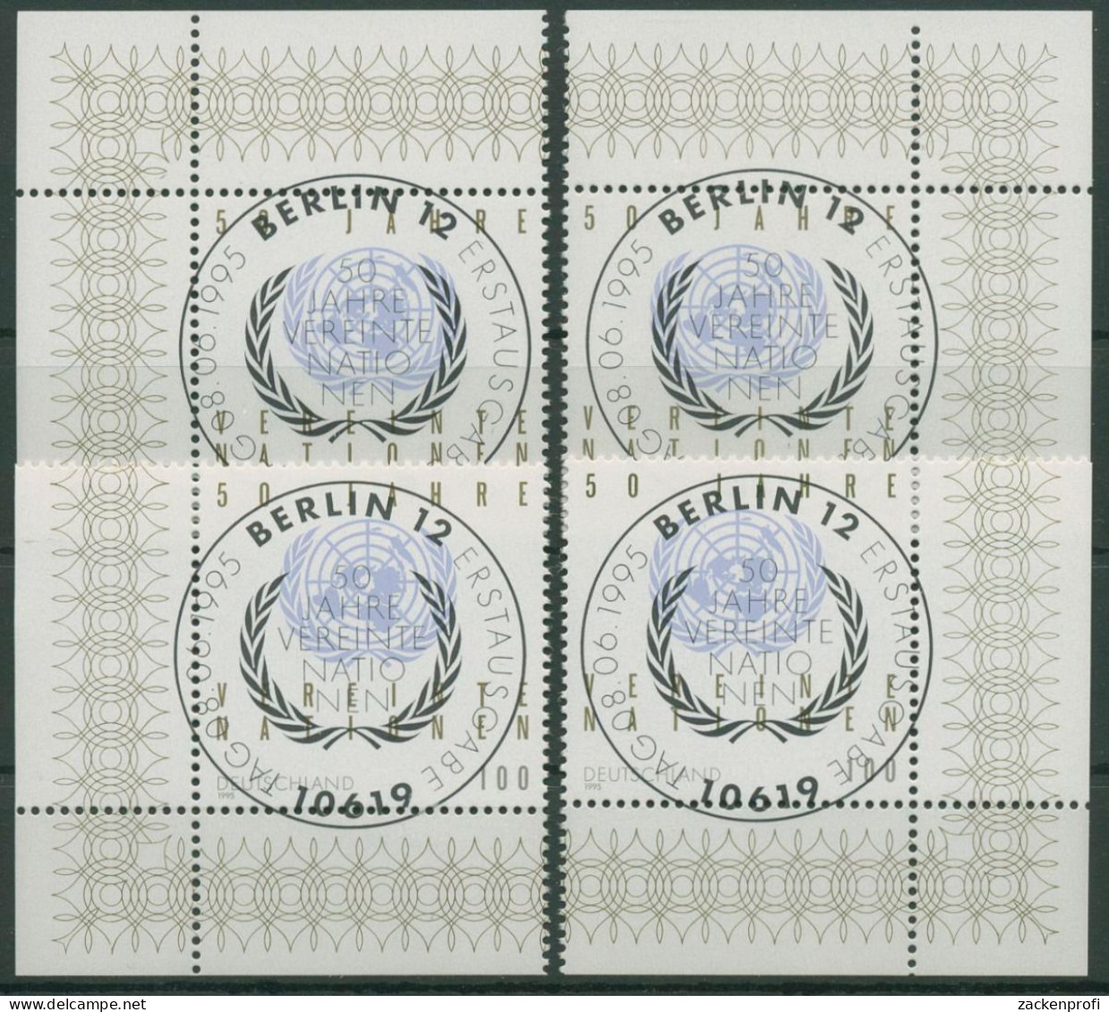 Bund 1995 Vereinte Nationen UNO 1804 Alle 4 Ecken Mit TOP-ESST Berlin (E2441) - Used Stamps