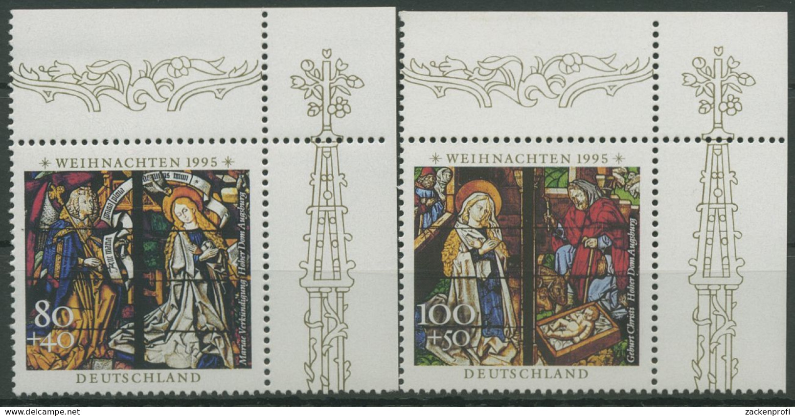 Bund 1995 Weihnachten Marienfenster 1831/32 Ecke 2 Postfrisch (E2501) - Nuevos