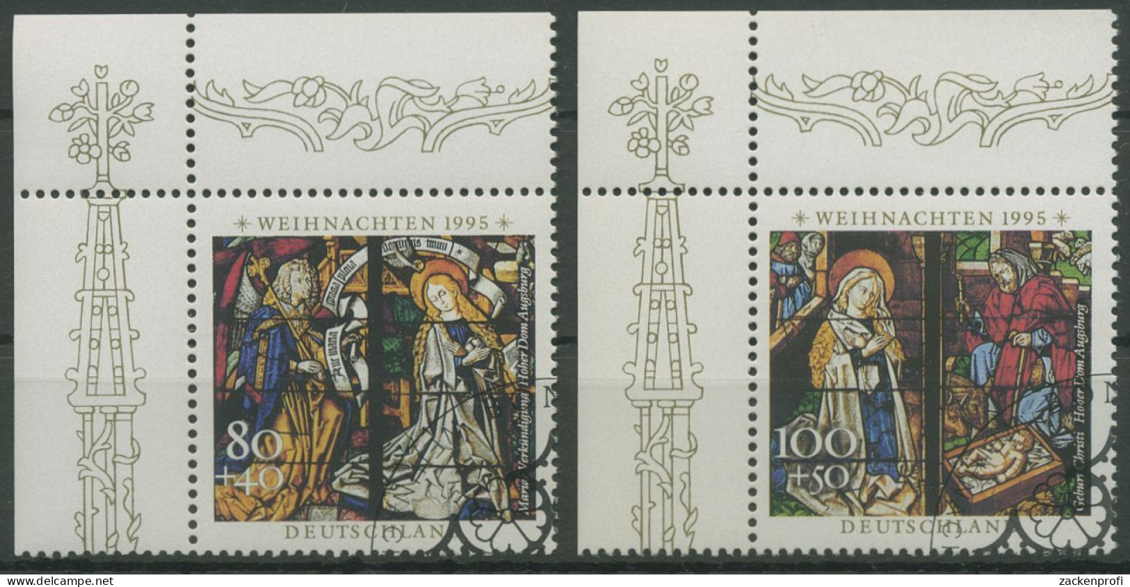 Bund 1995 Weihnachten Marienfenster 1831/32 Ecke 1 Gestempelt (E2504) - Used Stamps