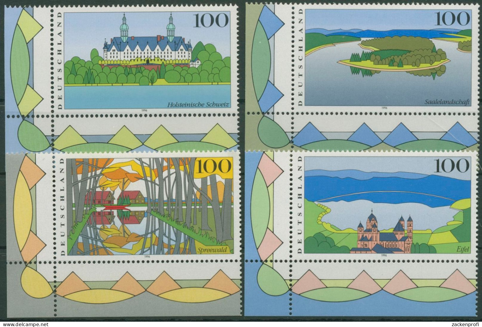 Bund 1996 Landschaften Spreewald Eifel 1849/52 Ecke 3 Postfrisch (E2560) - Ungebraucht